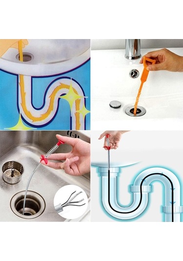 Bosphorusboutique02 Suntuk Drenaj Tıkanıklık Sökücü 10x Esnek Çok Yönlü Turuncu Ev Tipi Turuncu