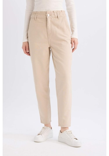DeFacto Paperbag Gabardin Kumaş Pantolon Standart Paça Cepli S2790AZ25SPBG115
