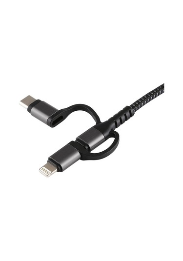 Novahub 3'ü 1 Arada Mikro Usb Type-c 8 Pin - Hd Tv Kablosu Siyah