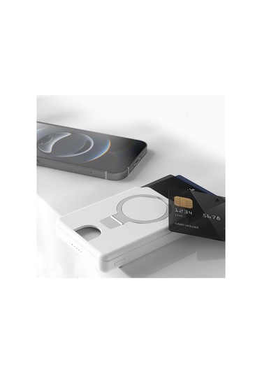 Lenyes Pw0006d Pd 20w Hızlı Şarj Özellikli Kartlıklı Standlı Wireless Powerbank 15w 5000mah Beyaz