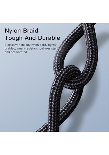 Flybuy Yesıdo Ca110 1.2m 4a Type-c - Siyah, Çift 8 Pin Şarj Kablosu