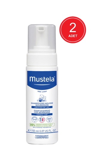 Mustela Yeni Doğan Konak Önleyici Köpük Bebek Şampuanı 2 x 150 ML