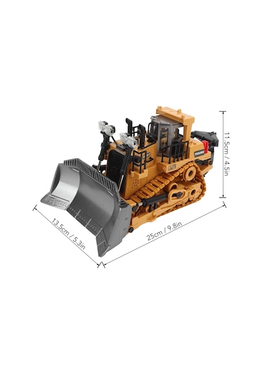 Işıklı Sesli Full Fonksiyon Metal Hareketli Buldozer 2.4ghz Uzaktan Kumandalı İş Makinesi Kepçe