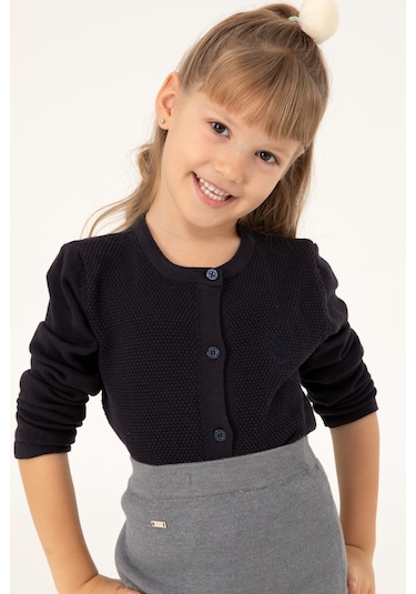 U.s. Polo Assn. Kız Çocuk Lacivert Hırka Triko 50294745-vr033 Lacivert