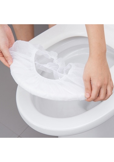 Lebıhmurah Bf1349 Seyahat Kamp Banyo Aksesuarları İçin 20 Adet Tek Kullanımlık Klozet Kapağı Mat Tuvalet Kağıdı Pedi Beyaz