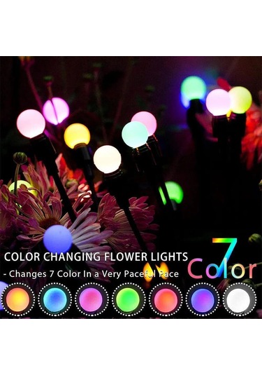 Qingmipy Güneş Enerjili Bahçe Işıkları, 10 Led Renkli, Sürekli/ayaklanan, Ip44 Su Geçirmez, 2 Adet Toplu Paket, Bahçe Ve Çatı Dekorasyonu Işıkları