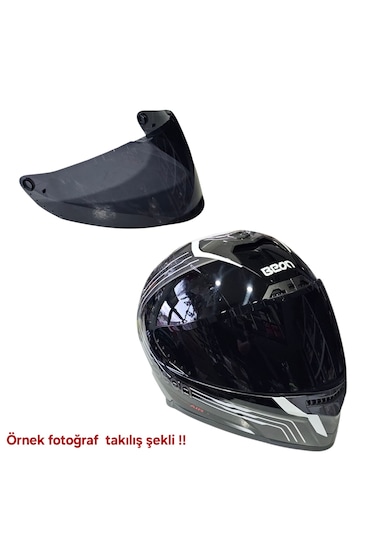 Full Face Beon Siyah Kapalı Kask Camı B507 Aynalı-1960