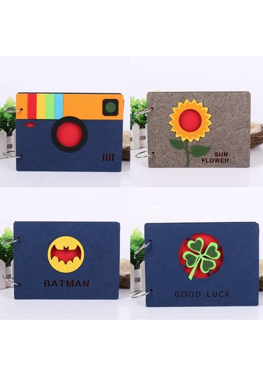 Sones 8 İnç 30 Sayfa Retro Karikatür Fotoğraf Albümü Keçe Albüm Yaratıcı İçi Boş Hatıra Albümü Lacivert Kamera