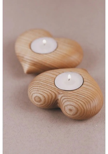 Tateplota İç Mekan Ahşap Şamdan Kalp 145108544 Aromatik