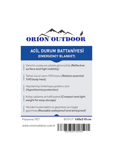 Darsenale Acil Durum Termal Battaniye Metalize Isı Yalıtımlı 160x210cm Uzay Battaniye Çok Renkli