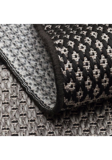 Eko Halı Mono Mno 01 Dark Grey Kaymaz Tabanlı Kilim