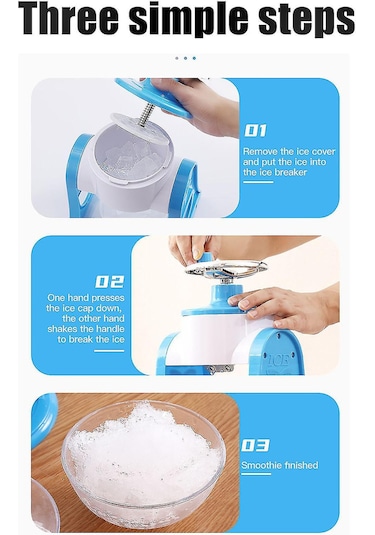 Tcherchı Manuel Ev Tipi Küçük Buz Makinesi, Mini El Buz Kırıcı Mavi