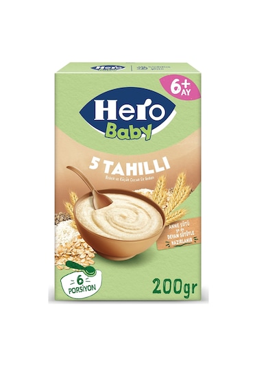 Hero Baby 5 Tahıllı Sütsüz 200g X6