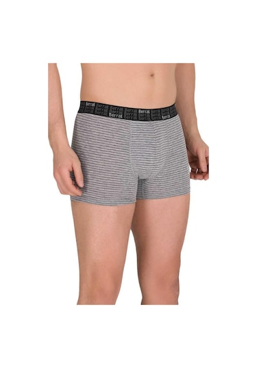 Berrak 4475 Erkek Ringel Çizgili Likralı Pamuk Boxer - 2 Adet