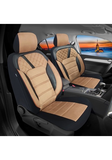 Pandami Oto Koltuk Kılıfı, Tam Set, Tay Tüyü / Taba