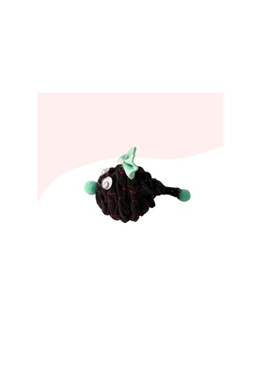 Miçiko Çıngıraklı Örme Kedi Oyuncağı 9cm Siyah Desenli