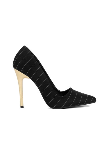 Elit Mst1920s Kadın Saten Stiletto Siyah Siyah