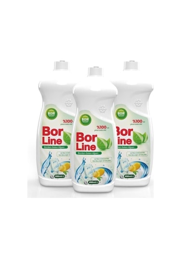 Bor Katkılı 650 Ml Bulaşık Deterjanı 3 Adet