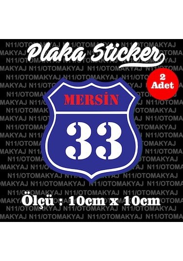 33 Mersin İl Şehir Plaka Sticker Futbol Spor Kulüb