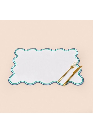 Evidea Soft Nonna Amerikan Servis - Yeşil / Mavi - 30x50 Cm Yeşil / Mavi Yeşil - Mavi