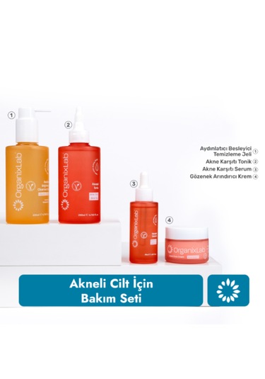 Organixlab Akneli Ciltler için Bakım Seti
