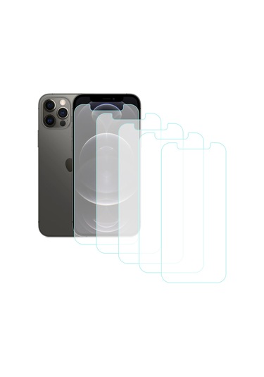 Notech iPhone 12 / 12 Pro Temperli Cam Ekran Koruyucu 5li Eko Pak