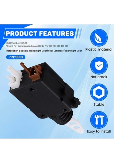 Ulzyvf Peugeot Motor Kilidi Kapı Citroen Aktüatörü 661503 5pın Fp