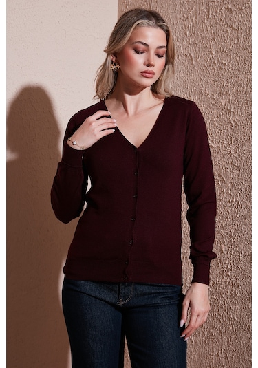 Fashion Friends Bayan Hırka 25k0781k1 Bordo Bordo Fashion Friends Bayan Hırka 25k0781k1 Bordo Bordo