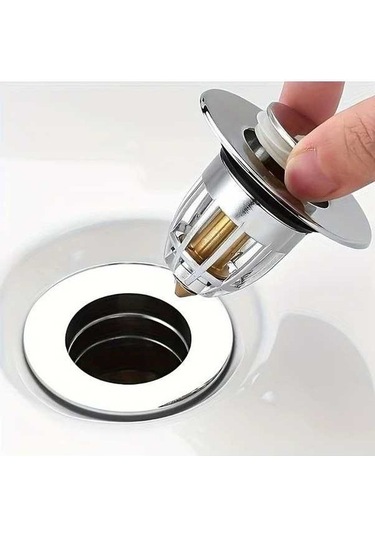 Trendooze Gaojunshop01 Silvery 1 Adet Parlak Zıplayan Lavabo Tıkacı - Dayanıklı Su Stoperi, Modern Tasarım