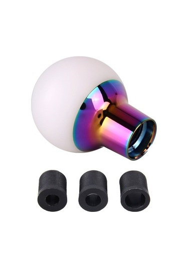 Wondernest Evrensel Araba Küçük Yuvarlak Reçine + Karbon Fiber Vites Topu Beyaz Beyaz