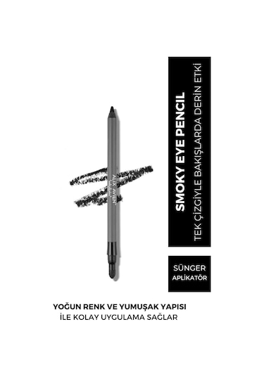 Alix Avien Uzun Süre Kalıcı Suya Dayanıklı Bulaşmayan Siyah Göz Kalemi Smoky Eye Pencil Pencil Black