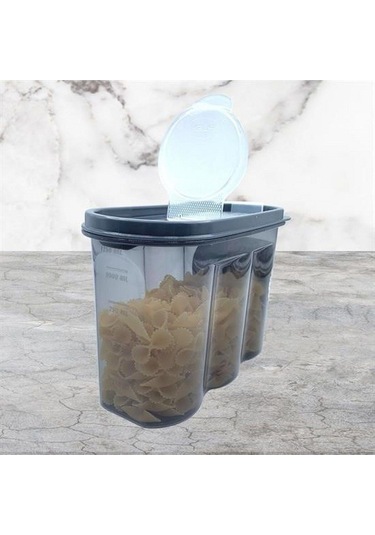 2 Kapaklı Ölçekli Erzak Saklama Kabı - 1,2 Litre - Sa930 Şeffaf