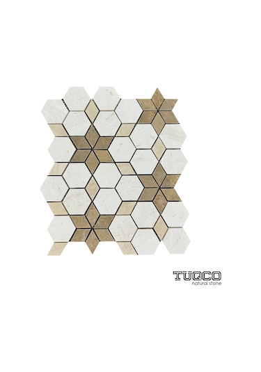 Tuqco Doğaltaş Starline Traverten Mix Honlu Mermer Mozaik