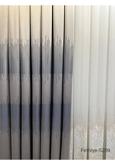 Nivemeshome Fethiye 614178 V-5209 Gümüş 1/3 Sık Pileli Fon Perde Apm Gümüş