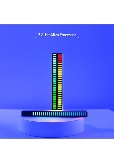 Yifomall Rgb Sesli Kontrol Ritim Lambası, 18 Renk Modu, 4 Parlaklık-5 Hız Ayarı, Akıllı Gürültü Engelleme, 32 Led, Type-c Usb, Siyah, 3'lü Paket