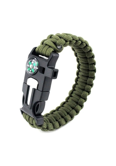 Nurgaz Magnezyumlu Paracord Bileklik Haki
