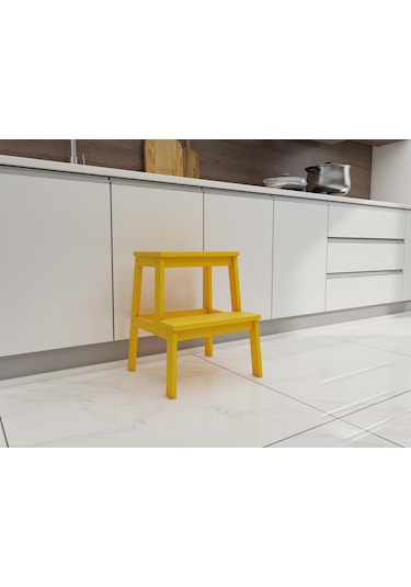 Fastwood Basamaklı Ahşap Tabure Sarı