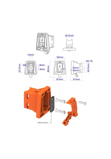 Rhınowalk Sk709 Brompton Bisiklet Ön Taşıyıcı Blok Mandalı Kolu Kit Seti - Açık Yeşil