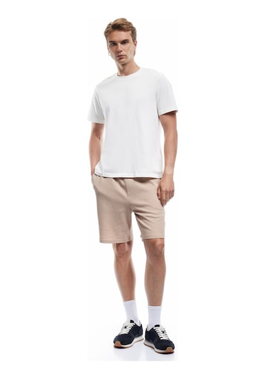 Koton Cep Detaylı Bermuda Beli Bağcıklı Şort Bej 5sam40067mk Ekru