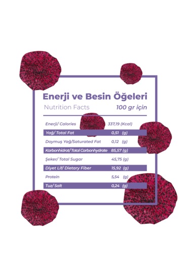 Anamour Natural Ejder Meyvesi Kurusu Cips Ejder Meyvesi Şekersiz 25 G