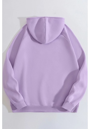 Over Thinking Baskılı Sweatshirt Lila