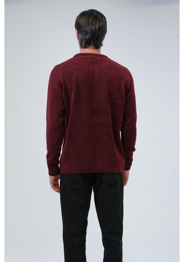 Bordo Regular Fit Bisiklet Yaka Triko Kazak-bordo Bordo