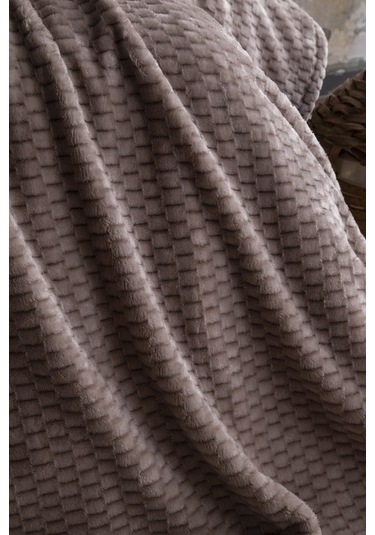 Çift Kişilik Trusty Vizon Jakar Desen Battaniye 200x220 Cm Vizon