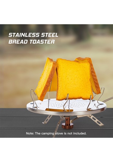 Springsun Katlanabilir Paslanmaz Çelik Ekmek Kızartma Makinesi - 4 Dilim - Kamp & Seyahat Gümüş