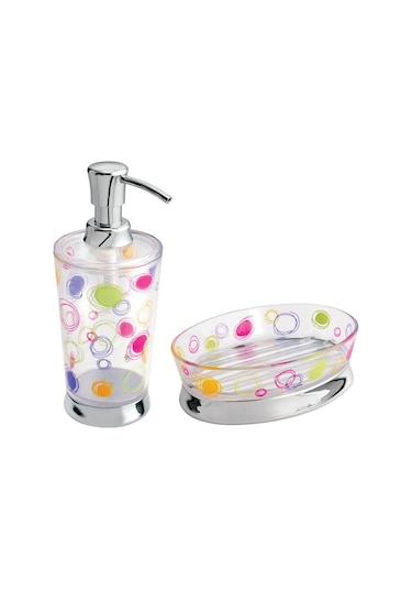 Sıa 2 Li Banyo Seti.Renkli Halkalı Model.Akrilik Diğer