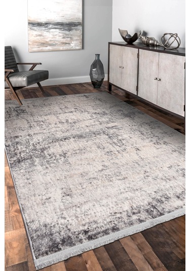 Notteo Modern Halı Yumuşak Dokulu, Dokuma Tabanlı, 7 Mm İnce Form, Dayanıklı Gri 2