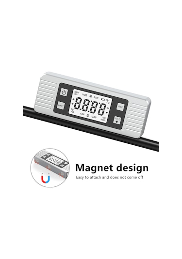 Moveevo Dijital Seviye Jd11 - Abs Malzeme, 4x90 Ölçüm Aralığı, 0.05 Çözünürlük, Manyetik Fonksiyon, Sayısal Ekran - Gümüş