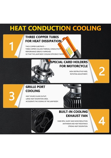 Yifomall Yüksek Performanslı 65w Led Far, 13000lm Parlaklık, Ip68 Su Geçirmez, 6000k Beyaz Işık, 9012/9005/9006/h1/h4/h7/h11 Uyumlu