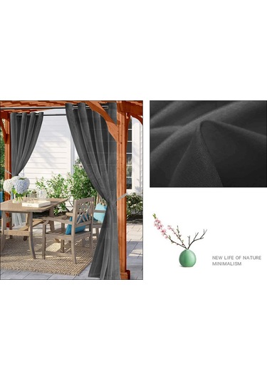 Yaleker Siyah Tekli Poliester Perde - Su Geçirmez, Uv Engellici, İç Ve Dış Mekan Kullanıma Uygun, Delikli, 132x213 Cm Diğer