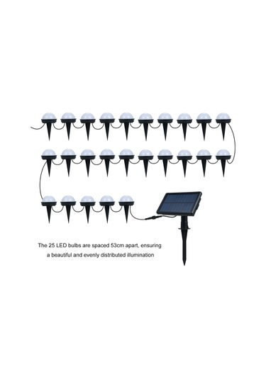 Geeksen 25'li Paket Güneş Enerjili Su Geçirmez Rgbw Bahçe Aydınlatma Uygulama Kontrollü Renk Değiştiren Led Dekor Çok Renkli